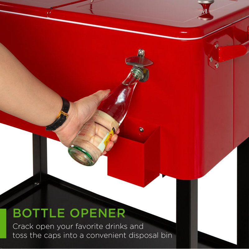 Portable Cooler Cart, Red