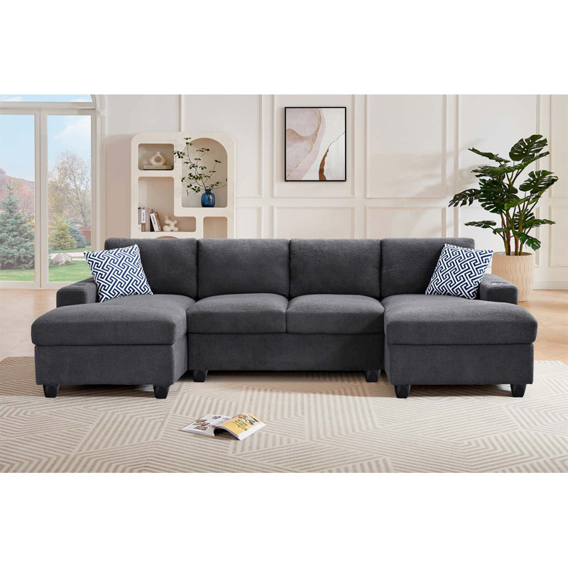 Canapé modulaire en U ultra confortable avec coussins moelleux, sièges polyvalents et chaises longues relaxantes pour le confort de la maison