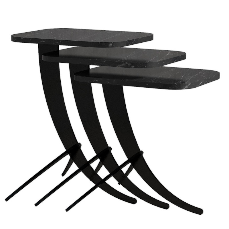 Hico Abstract Nesting Tables, Black