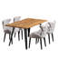 Ricky 4 Person Dining set - a Rectangular Wooden Dining Table with Metal Legs and a Set of 4 Quilted Velvet Dining Chairs for Dining Room - Modern Dining Table Set-1494139818-1494139823