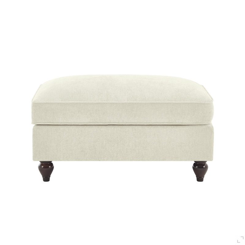 Repose-pieds à volants en chenille, Beige