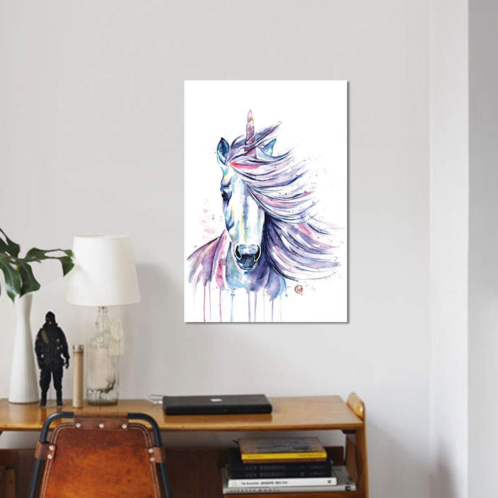 " Unicorn ", 40" H x 26" W x 1.5" D, Wrapped Canvas, No Mat