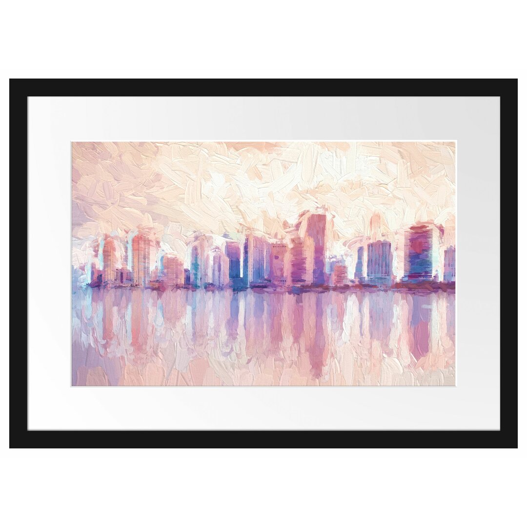 Gerahmtes Poster Miami Florida Skyline