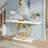 55" Faux Marble Console Table
