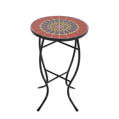 Anastaisha Round Metal Outdoor Side Table , 14'' in. W 14'' in. D