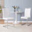 Modern Faux Leather Cantilever Dining Chairs with Chrome Base and Metal Handle (Set of 2)-1474587645