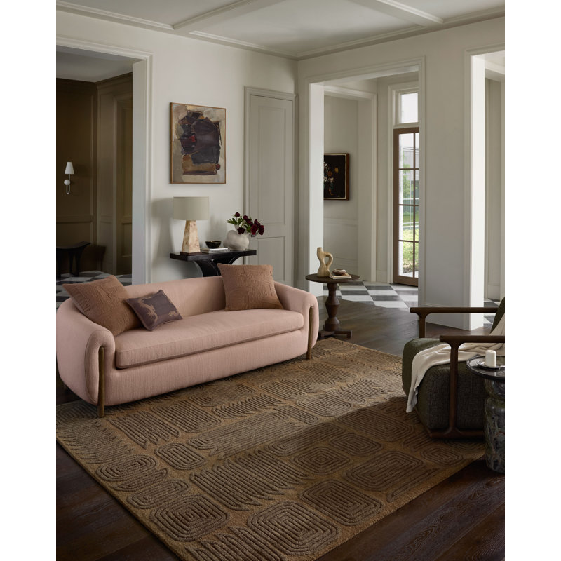 Brigette Romanek Madi Mocha / Cocoa Area Rug, Square 1'6"