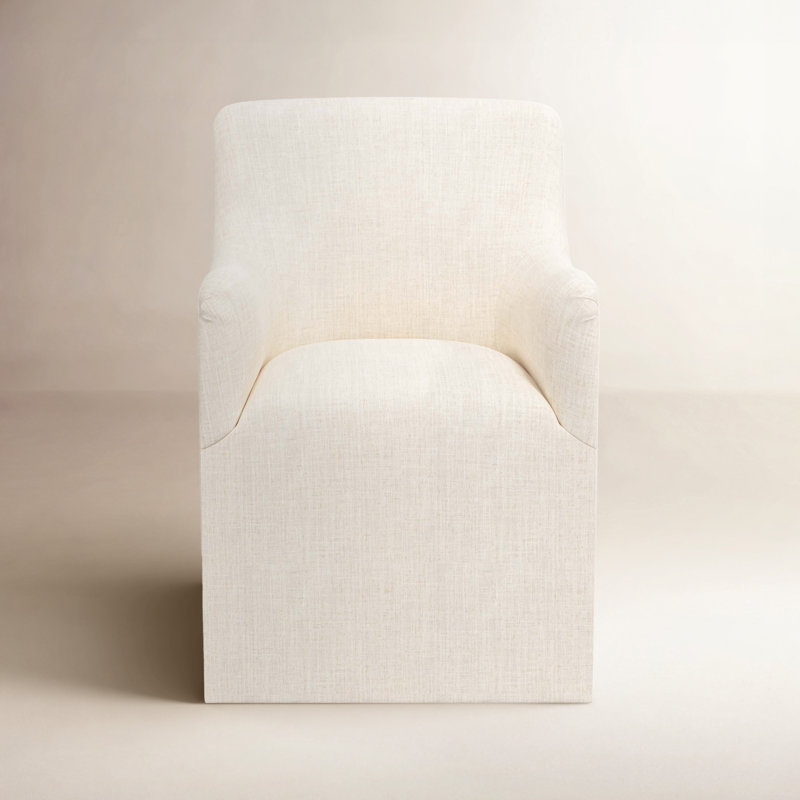 Priya Dining Chair In Zuma Pumice, Classic Talc Linen