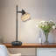 Lampe de bureau noire 24,8 po avec prise USB et prise Wagar
