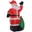 HOMCOM Inflatable 7.5ft Santa Claus Xmas Décor Airblown Yard LED w/ Gift Bag