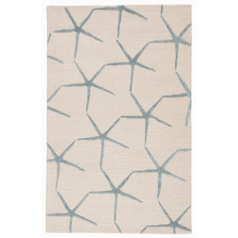 Tapis ivoire en laine touffeté à la main Farley, Rectangle 3 pi 6 po x 5 pi 6 po