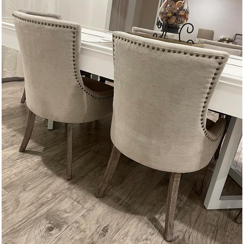 Aadam 20.8'' H Polyester/Polyester Blend Upholstered Side Chair, Beige