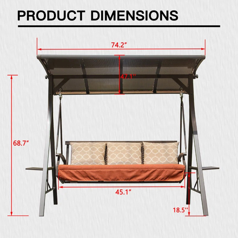 Balancelle de luxe réglable pour 3 personnes