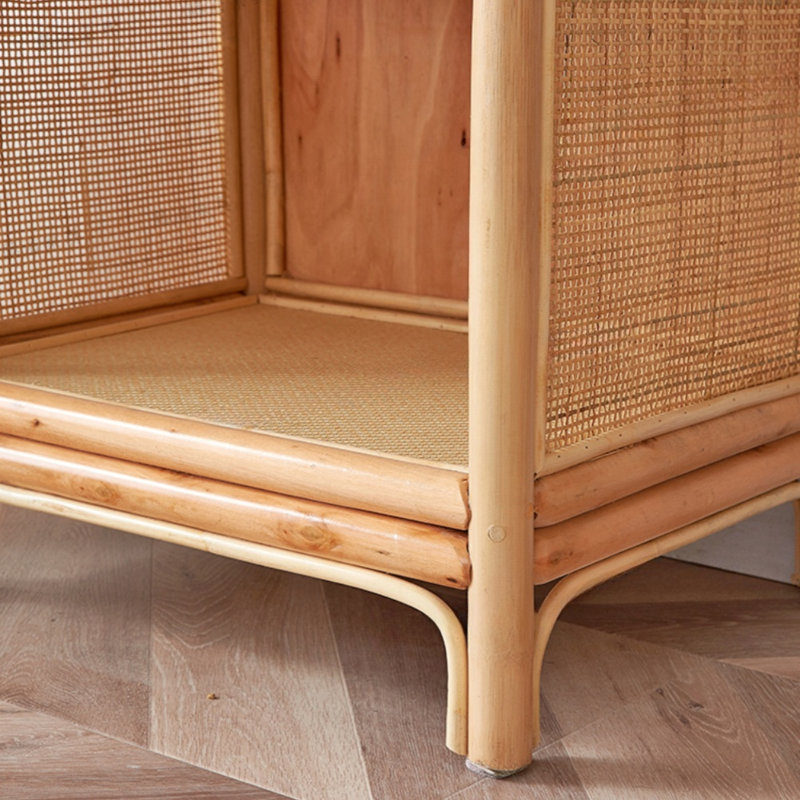 Armoire simple en bois massif de rotin