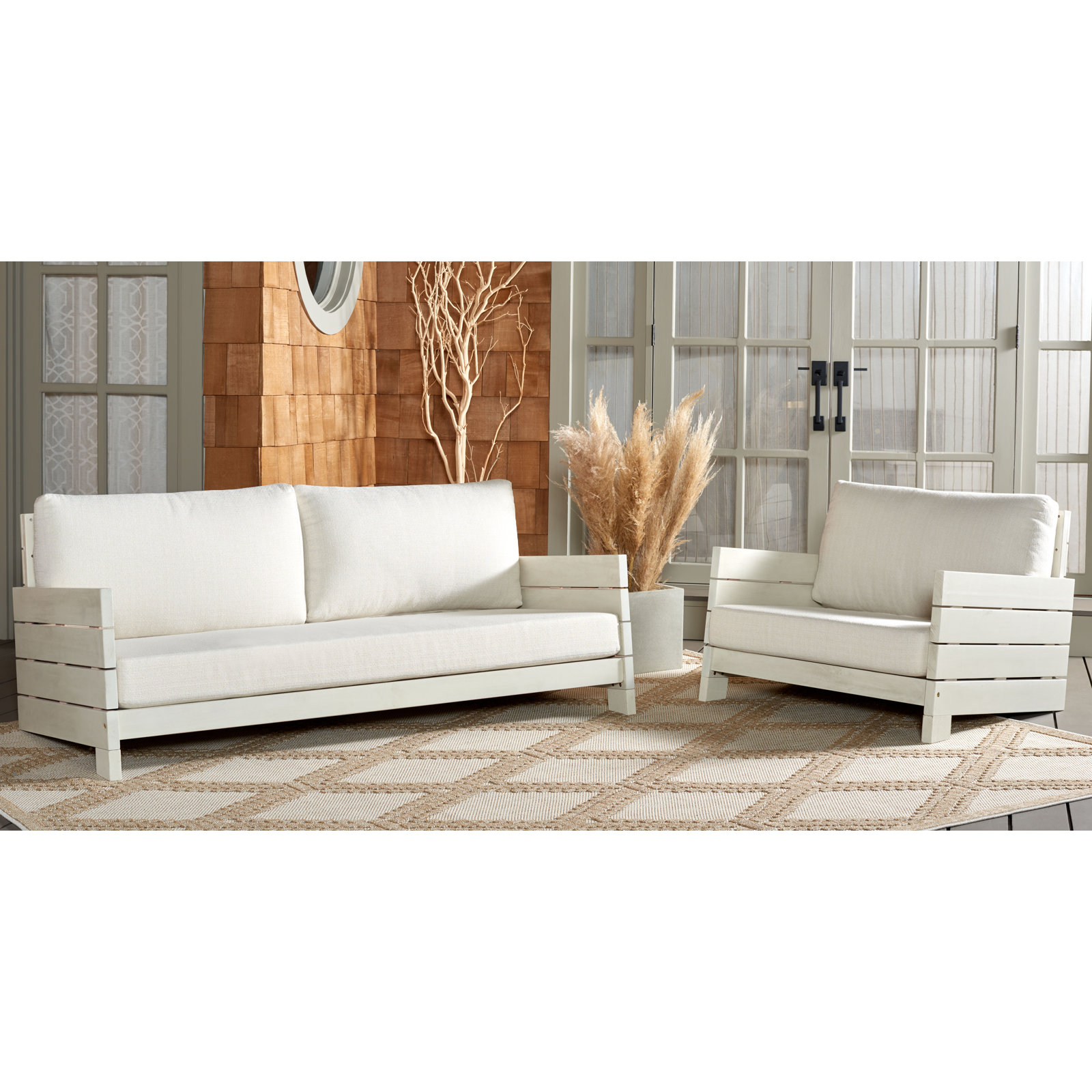 Eucalyptus 3 - Person Patio Conversation Set with Cushions