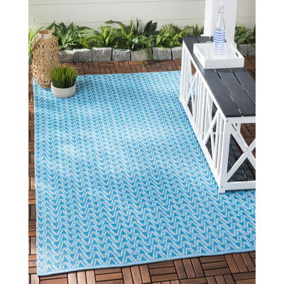 Duque Rectangle Geometric Hand Woven Indoor / Outdoor Area Rug