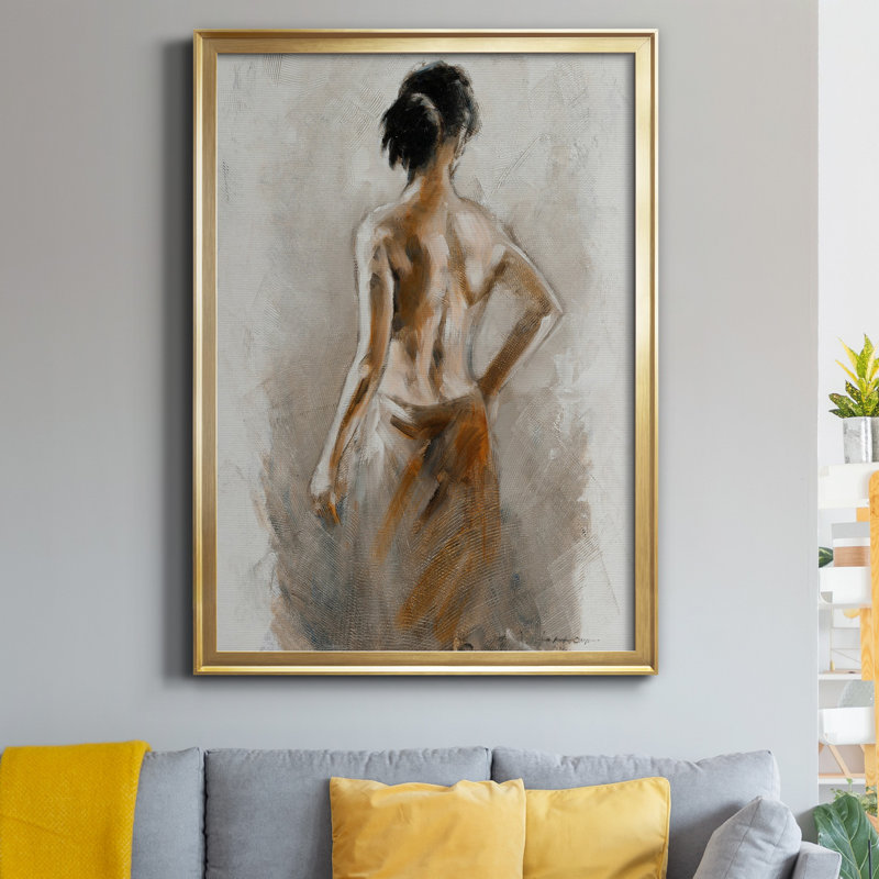 Spa Moment - Peinture sur toile encadrée, H 18,5 po x l 24,5 po x P 1,5 po, Or