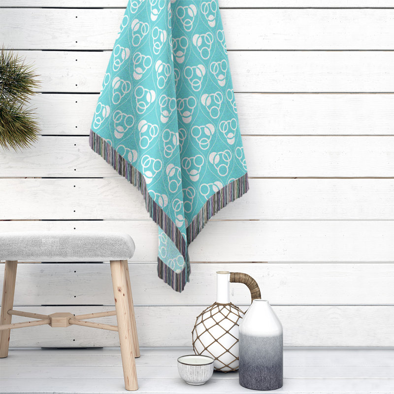 Couverture en coton tissé Classic, L 37 po x L 52 po, sarcelle