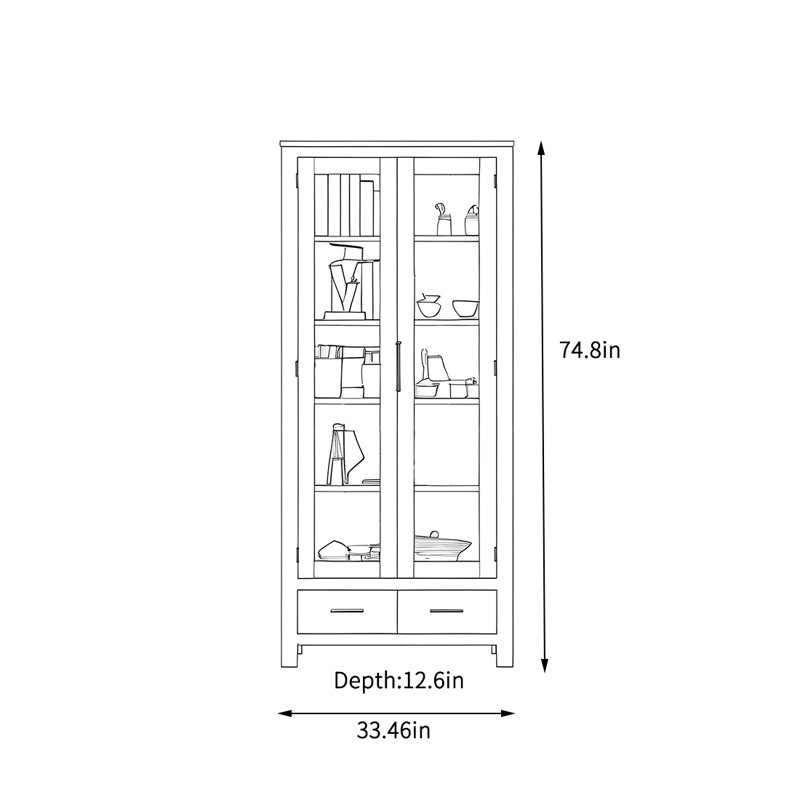 Armoire de rangement de grande capacité, H 74,8 po x l 33,46 po x P 12,6 po