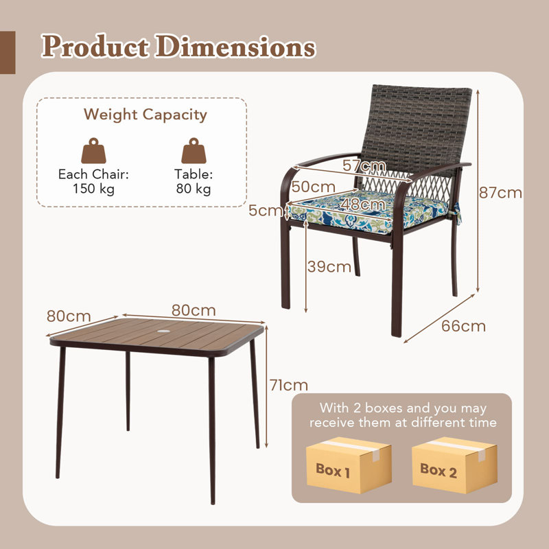 4 - Person Patio Dining Set with Square Table