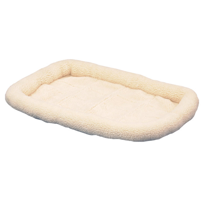 Extra Small Cream Faux Sheepskin Bolster Crate Mat