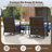 5 Pcs Outdoor Furniture Set Rattan Chairs & Ottomans With Glass Topped Coffee Table-654162298