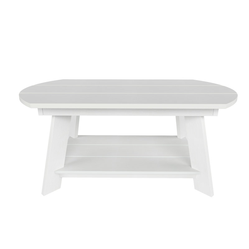 Arrlo Outdoor All-Weather Poly Coffee Table, White