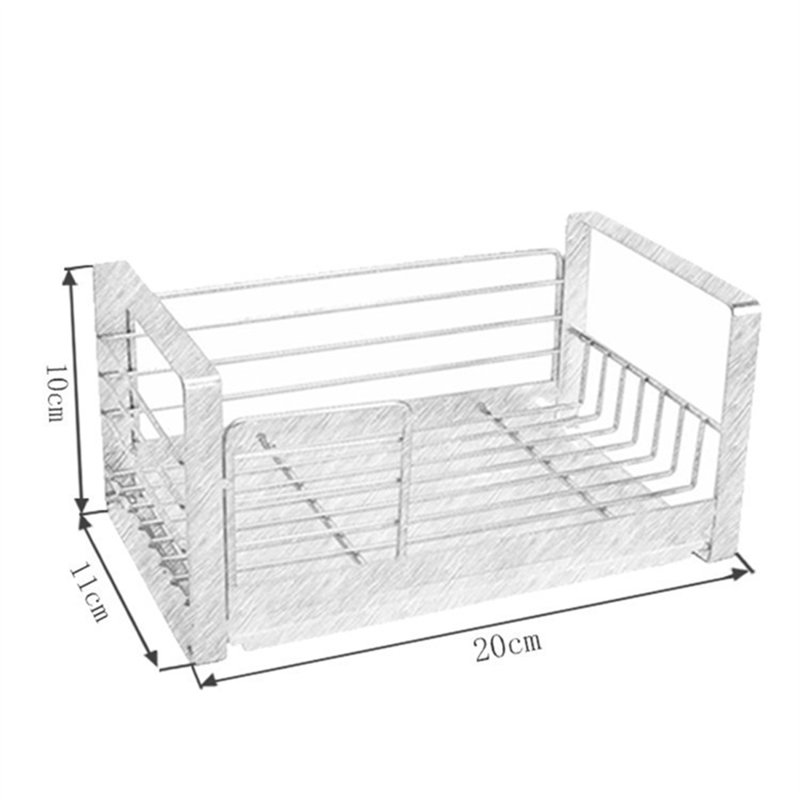 Wall-Mounted Dish Rack With Sponge Holder And Drainboard For Kitchen Sink Organization