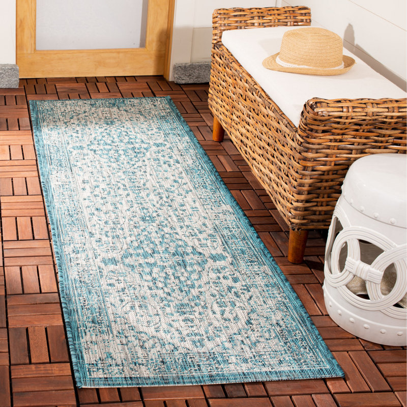 Amedee Performance Oriental Indoor/Outdoor Area Rug, Runner 2'3" x 8'