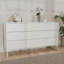 Ensemble de chambre à coucher moderne 3 pièces avec commode à 6 tiroirs et deux tables de chevet l 57 po Neptunia-100929398