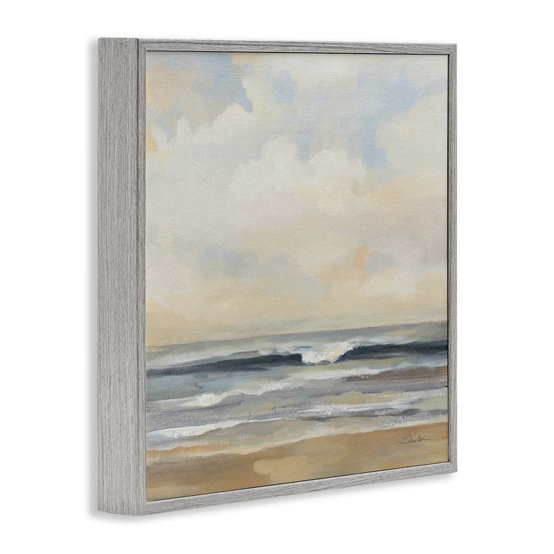 «Misty Haze Shoreline», art de la giclée encadrée par Silvia Vassileva, Estampe numérique Farmhouse, H 17 po x l 17 po
