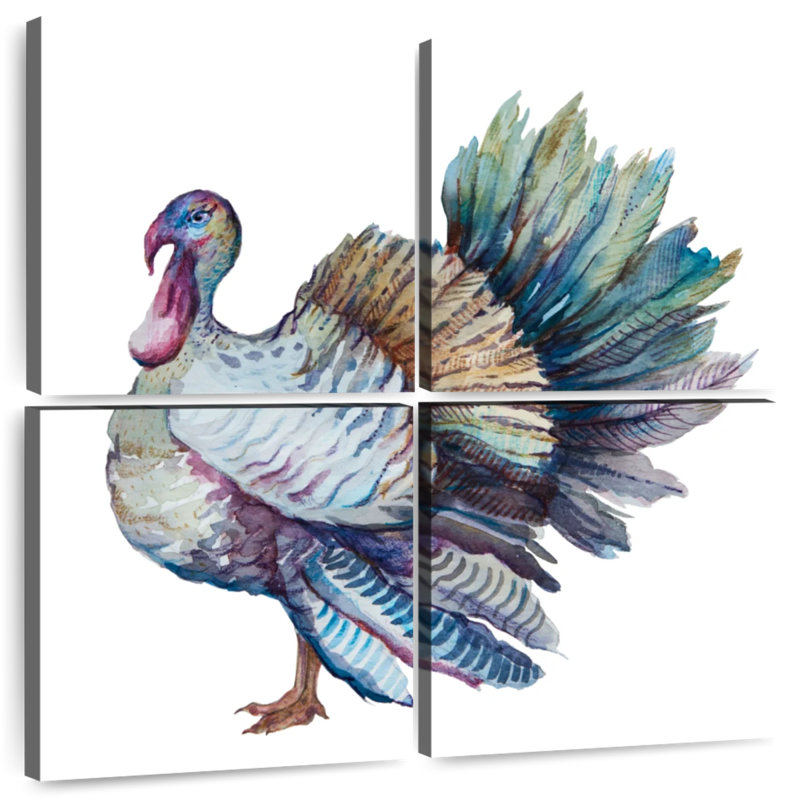 Brampt Colorful Turkey Feathers, 26" H x 26" W