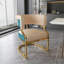 Ensemble de 2 chaises de salle à manger modernes, structure en fer plaqué or, coussin rembourré en polyuréthane, chaises d'appoint ergonomiques à dossier incurvé pour la salle à manger de cuisine
