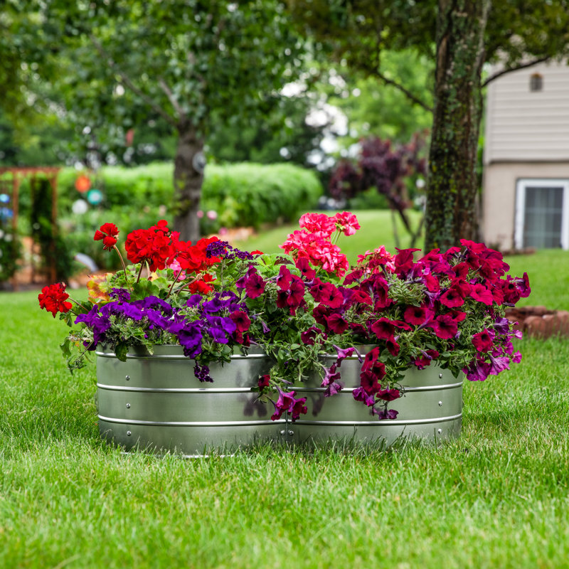 Silver Galvanized Steel 4-Leaf Clover Raised Garden Bed