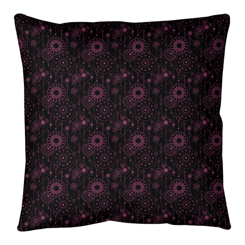 Coussin de sol Katelyn Elizabeth, 28 po x 28 po, Noir / Rose