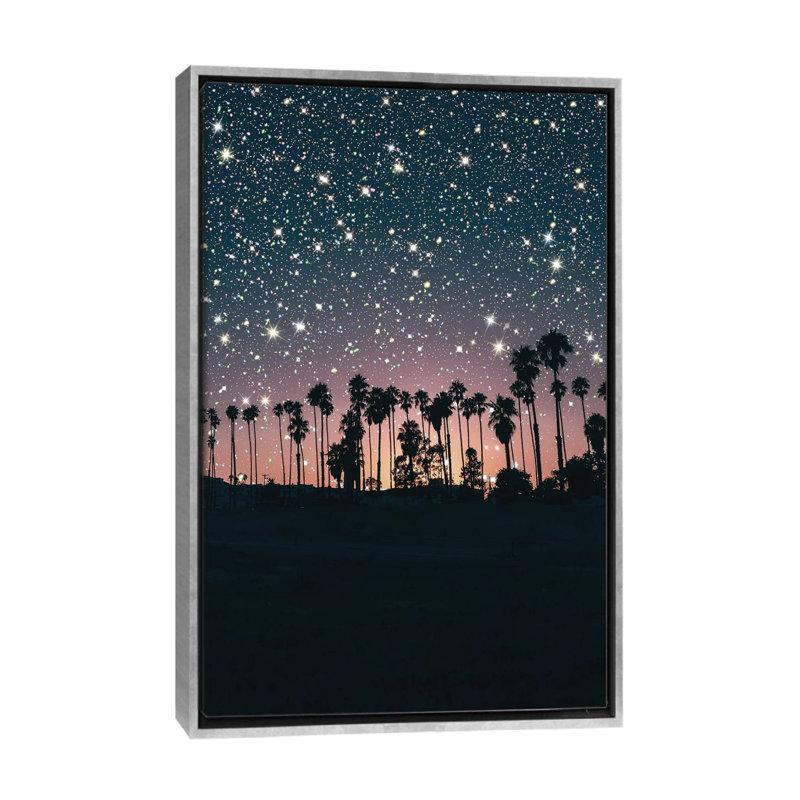 Crépuscule ciel scintillant-impression d’art graphique, H 26 po x l 18 po x 1,5 po, Cadre argenté, Pas de tapis