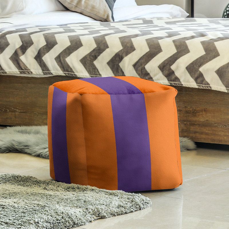 Repose-pieds Stripes, Orange / mauve / orange