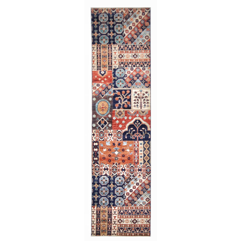 Hand Knotted Wool Area Rug in Multi