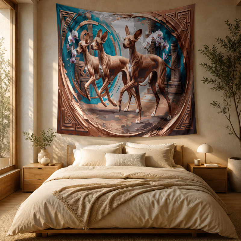 Tapisserie murale «Dogs Peruvian Inca Orchid», 88 po x 104 po