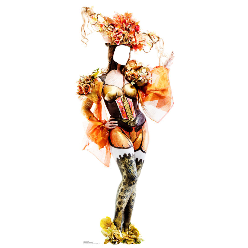 76'' Multicolor Cardboard Mardi Gras Showgirl Standup