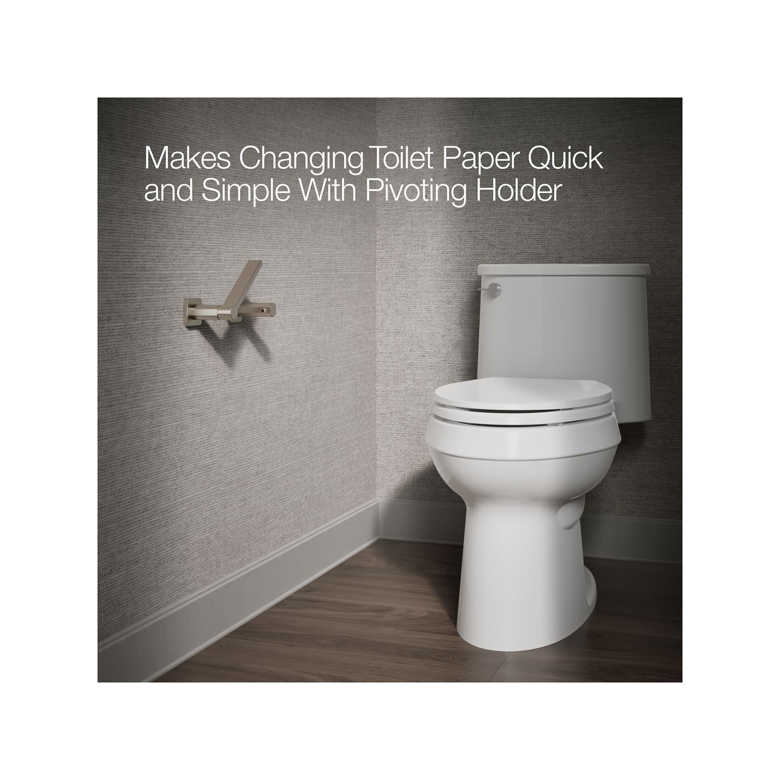Parallel Pivoting Toilet Paper Holder, Wall-Mount Bathroom Toilet Paper Holder, Vibrant Brushed Nickel