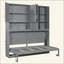 Lit escamotable mural avec armoire supérieure, tablettes, lit pliable peu encombrant avec lumière et USB-396100485