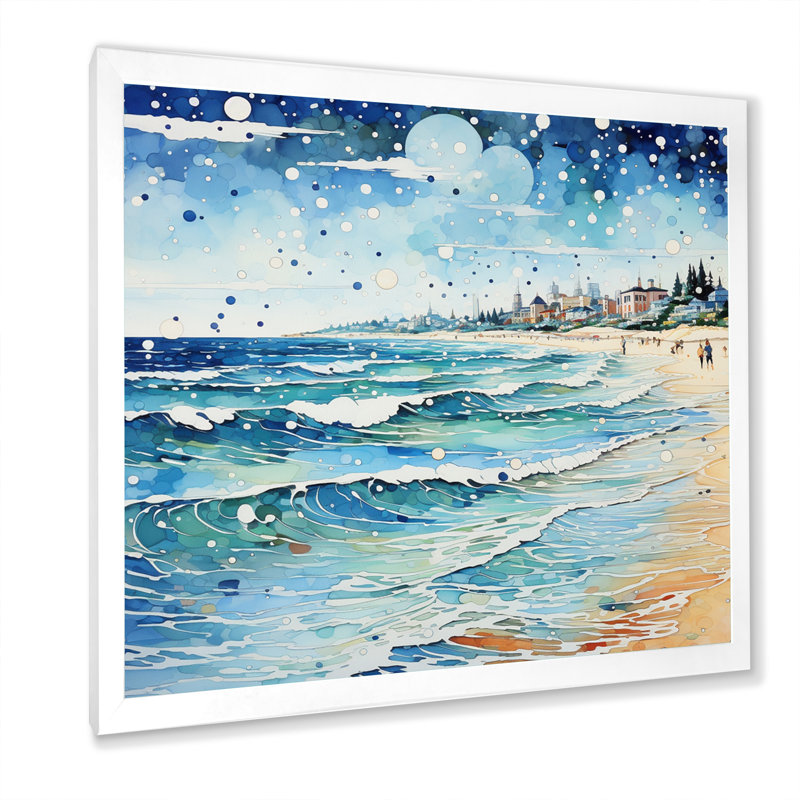 Photo de plage Sandy Serenade IV, H 24 po x l 24 po x P 1 po, Cadre simple blanc