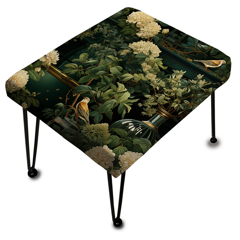 Victorian Garden Scenes Victorian Pattern - Botanical Rectangle Ottoman