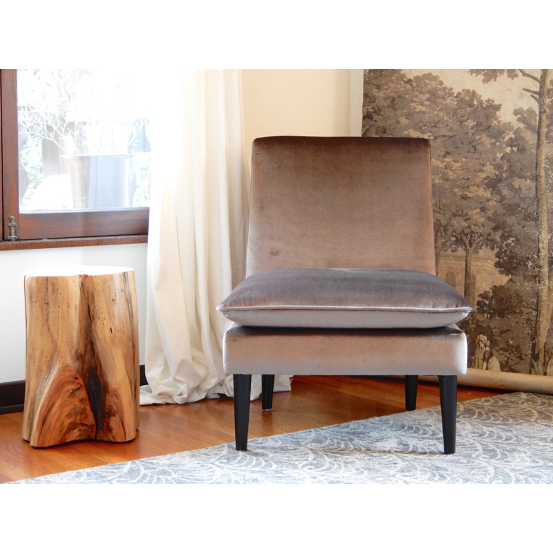 Upholstered Slipper Chair, Gray 100% Polyester
