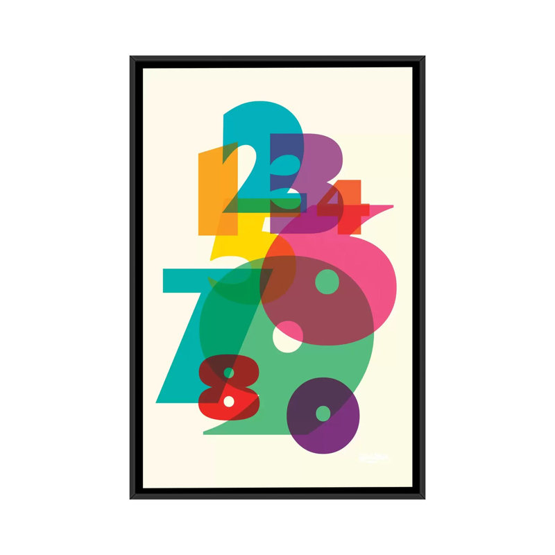 Elvina " Numbers ", Black Framed Canvas, No Matte, 60" H x 40" W x 1.5" D