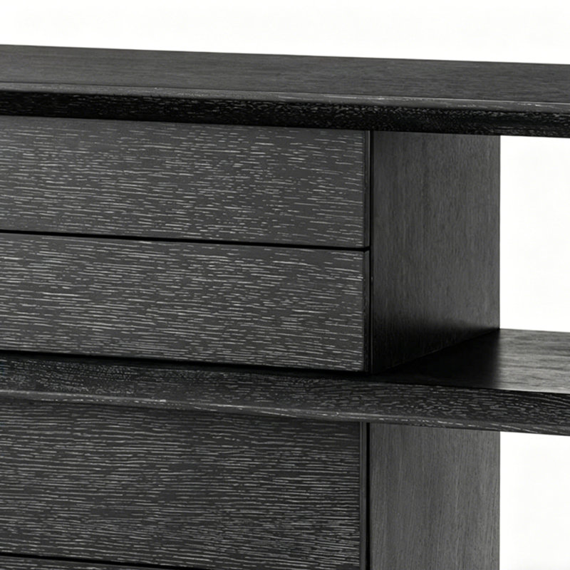 Console rétro géométrique, H 30,71 po x l 47,24 po x P 15,75 po