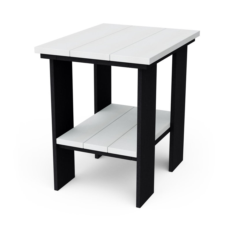 Contemporary Side Table, White/Black