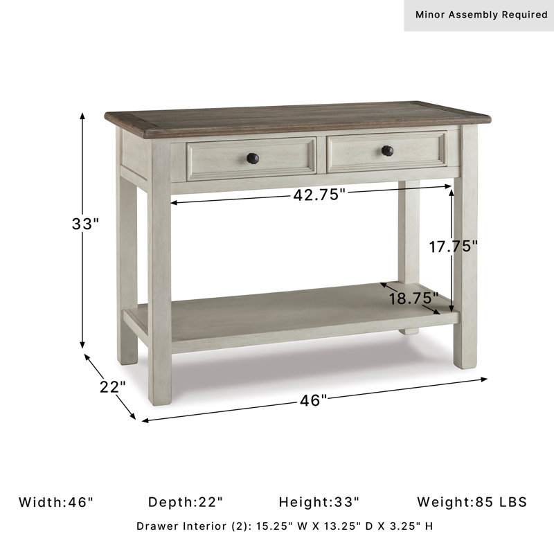 Chailey 46.13'' Console Table, White
