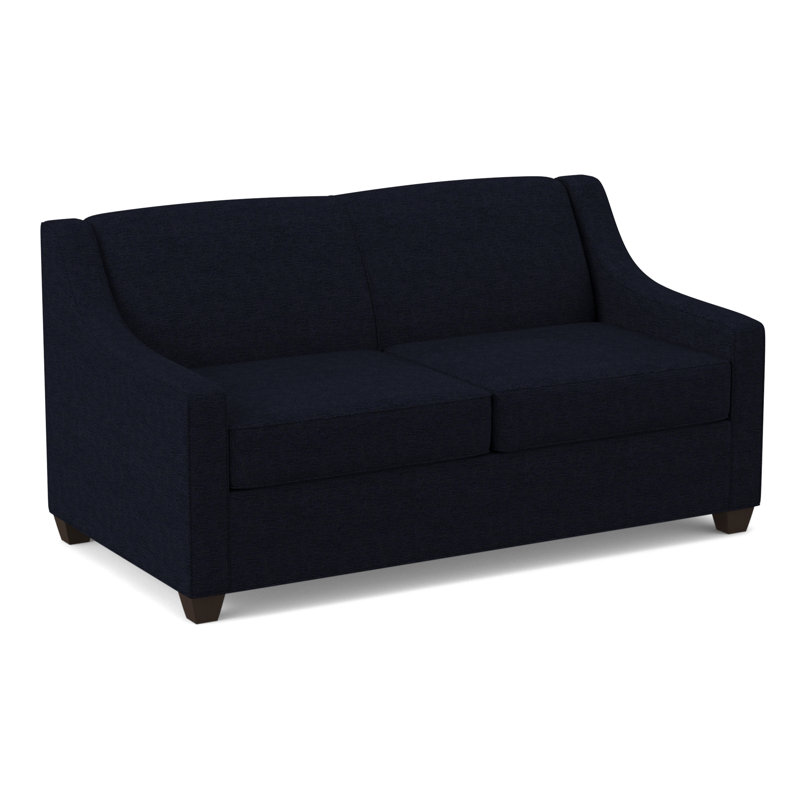 Phillips 68" Square Arm Loveseat with Reversible Cushions, Saylor Navy, Cafelle